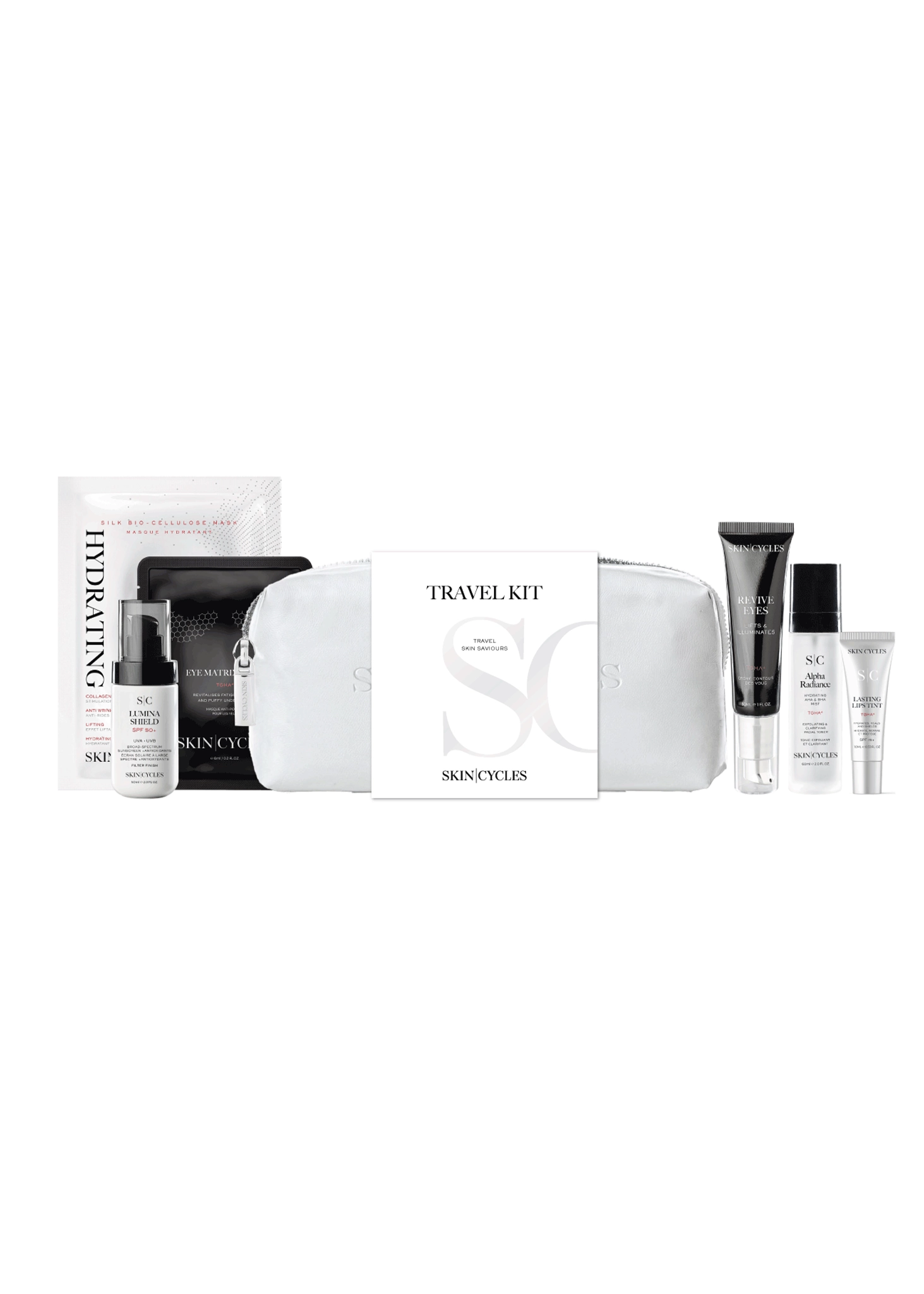 SkinCycles Travel Set Blanc