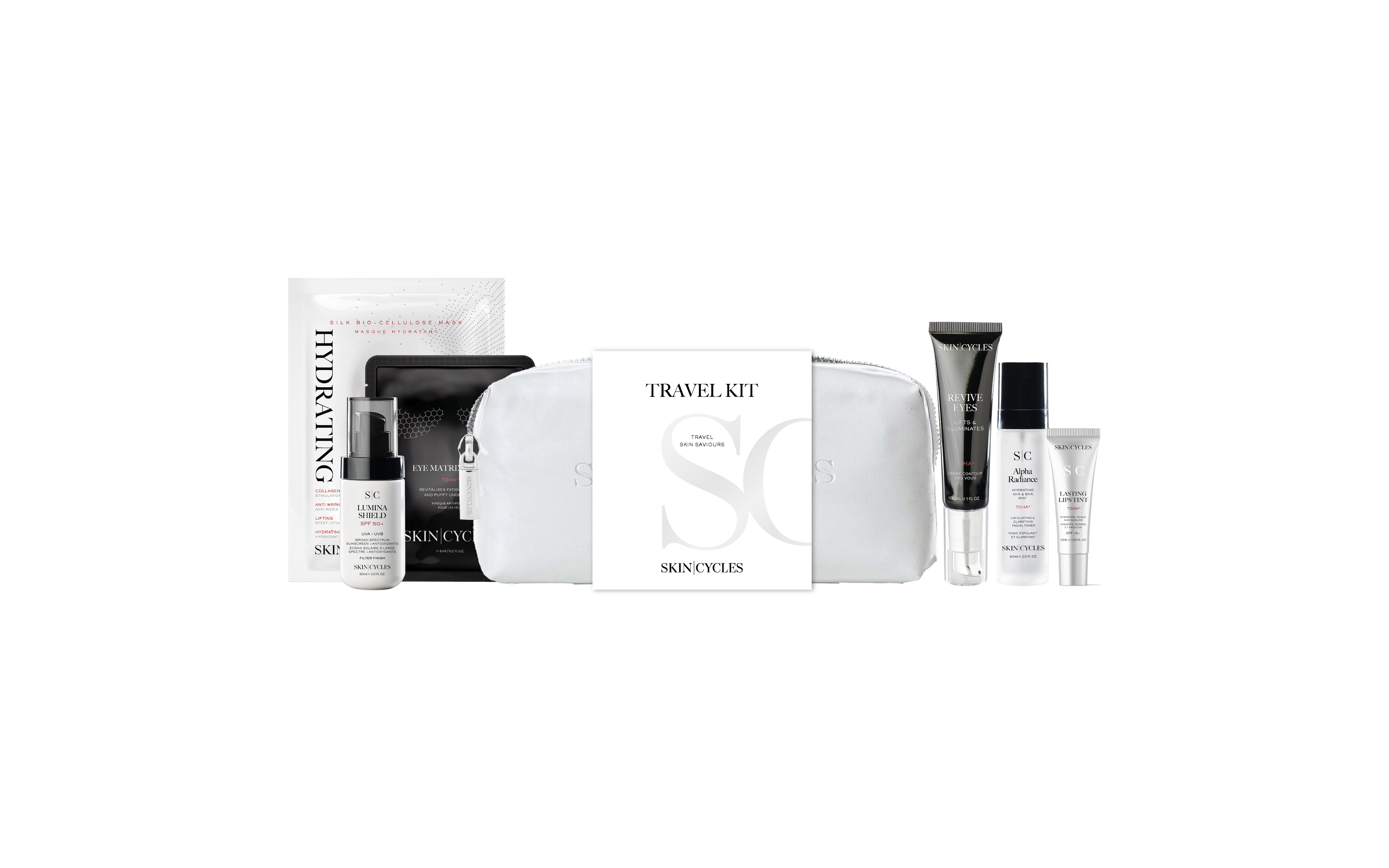 SkinCycles Travel Set Blanc